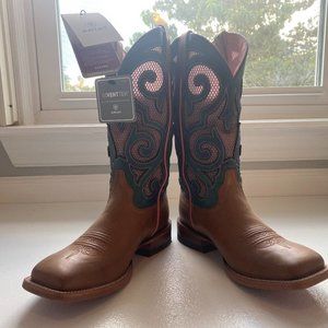 Ariat, Baja VentTEK Western Boot, 8.5M, Oxford Tan/Turquoise Tie Dye, NWT